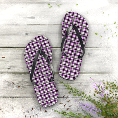 Plaid Flip Flops for Summer Vibes, Beach Wear, Poolside Relaxation, Casual Outings, Gift for Her - Celtic Scents