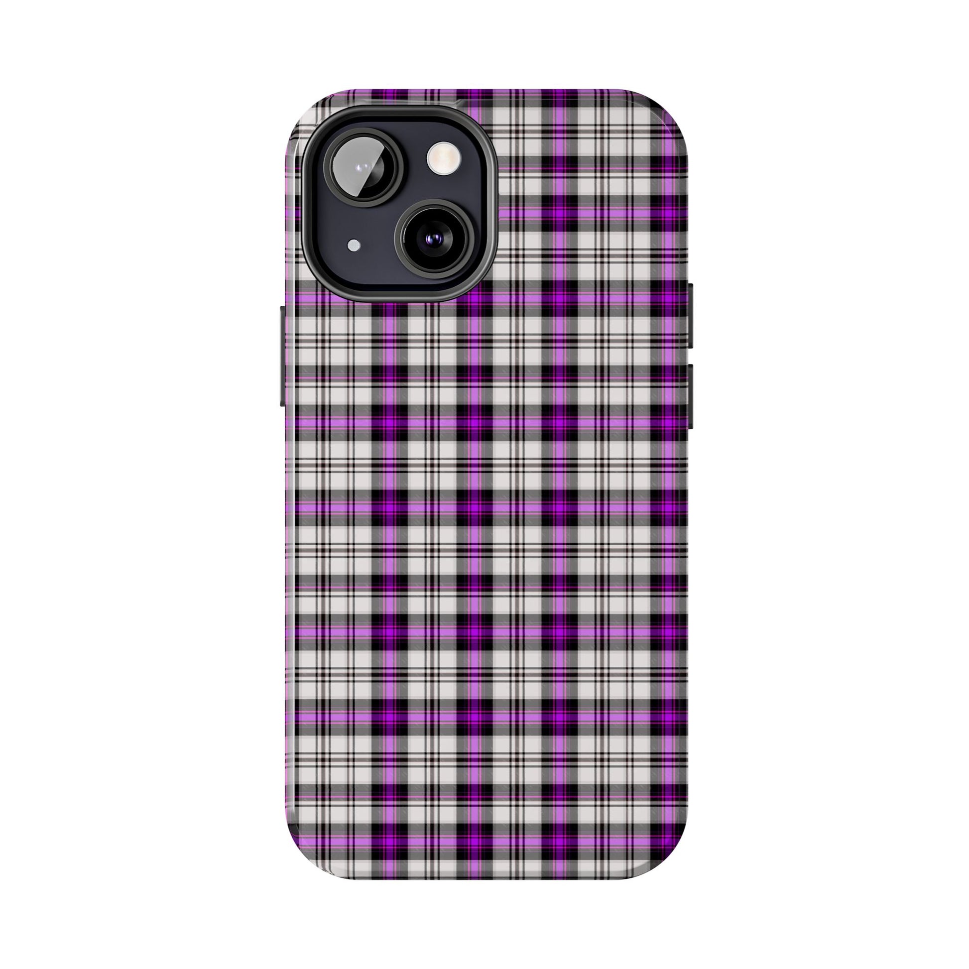 Stylish Tough Phone Case, Purple Plaid Protective Cover, Cute Gift for Teens, Cell Phone Accessory, Trendy Tech - Celtic Scents