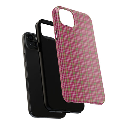 Stylish Tough Phone Cases - Protect Your Phone with Trendy Plaid Design, Gift for Her, Pink Plaid Design - Celtic Scents