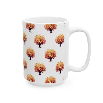 Autumn Tree Ceramic Mug, Pumpkin Spice Latte Cups, Fall Decor, Gift for Nature Lovers, Cozy Dining, Thanksgiving Coffee Mug - Celtic Scents