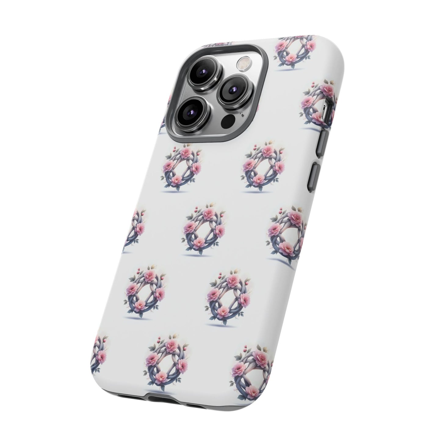 Floral Phone Case, Tough Cases for Women, Cute Celtic Knot Floral Design iPhone Cover, Gift for Her, Stylish Tech Accessories