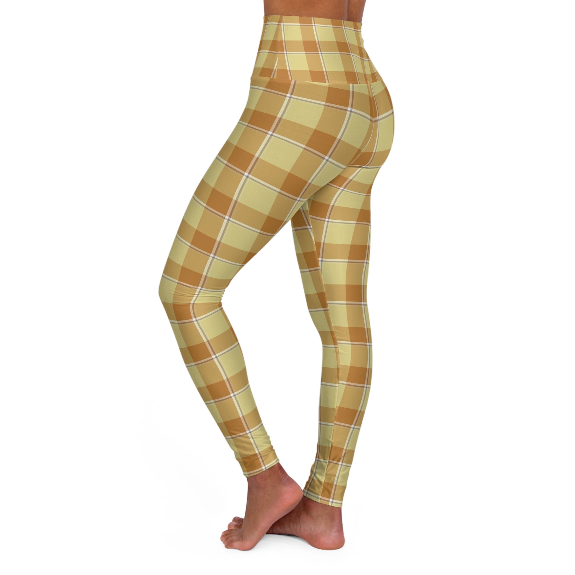 Plaid High Waisted Yoga Leggings - Activewear, Fitness Apparel, Trendy Workout Pants, Athleisure Bottoms, Yoga Gear - Celtic Scents