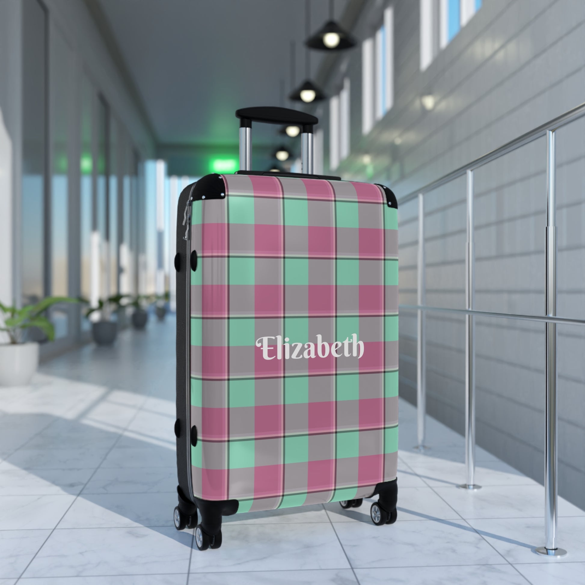 Personalized Travel Suitcase, Custom Luggage Bag, Plaid Carry-On, Unique Gift for Travelers, Stylish Vacation Essentials - Celtic Scents