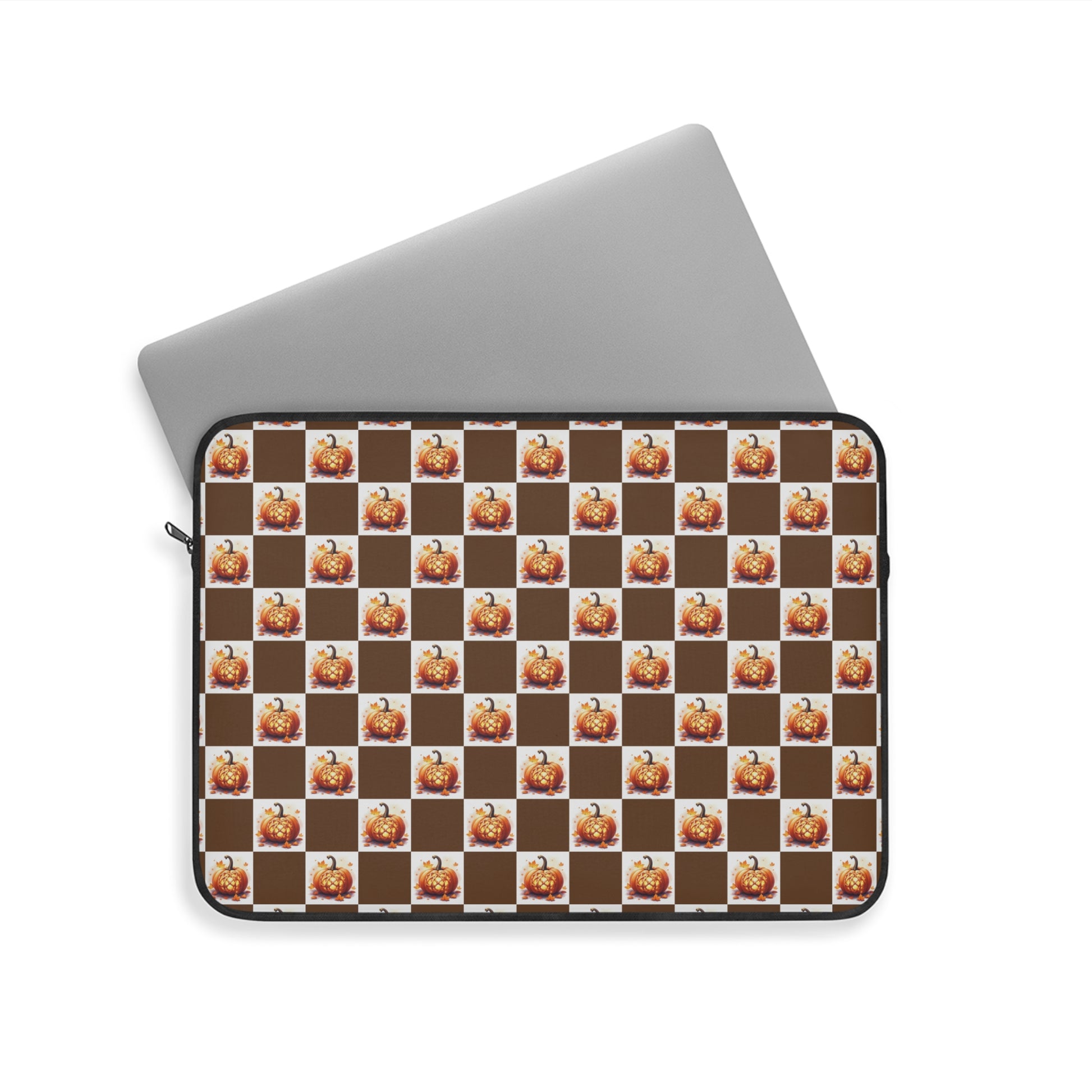 Cozy Fall Laptop Sleeve, Pumpkin Pattern Design, Autumn Tech Case, Gift for Students, Computer Bag, Seasonal Decor - Celtic Scents
