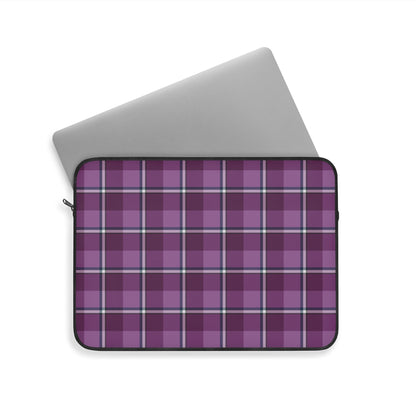 Plaid Laptop Sleeve, Purple Checkered Case for School, Work, Travel, Stylish Computer Cover, Gift for Students, Tech Accessories - Celtic Scents