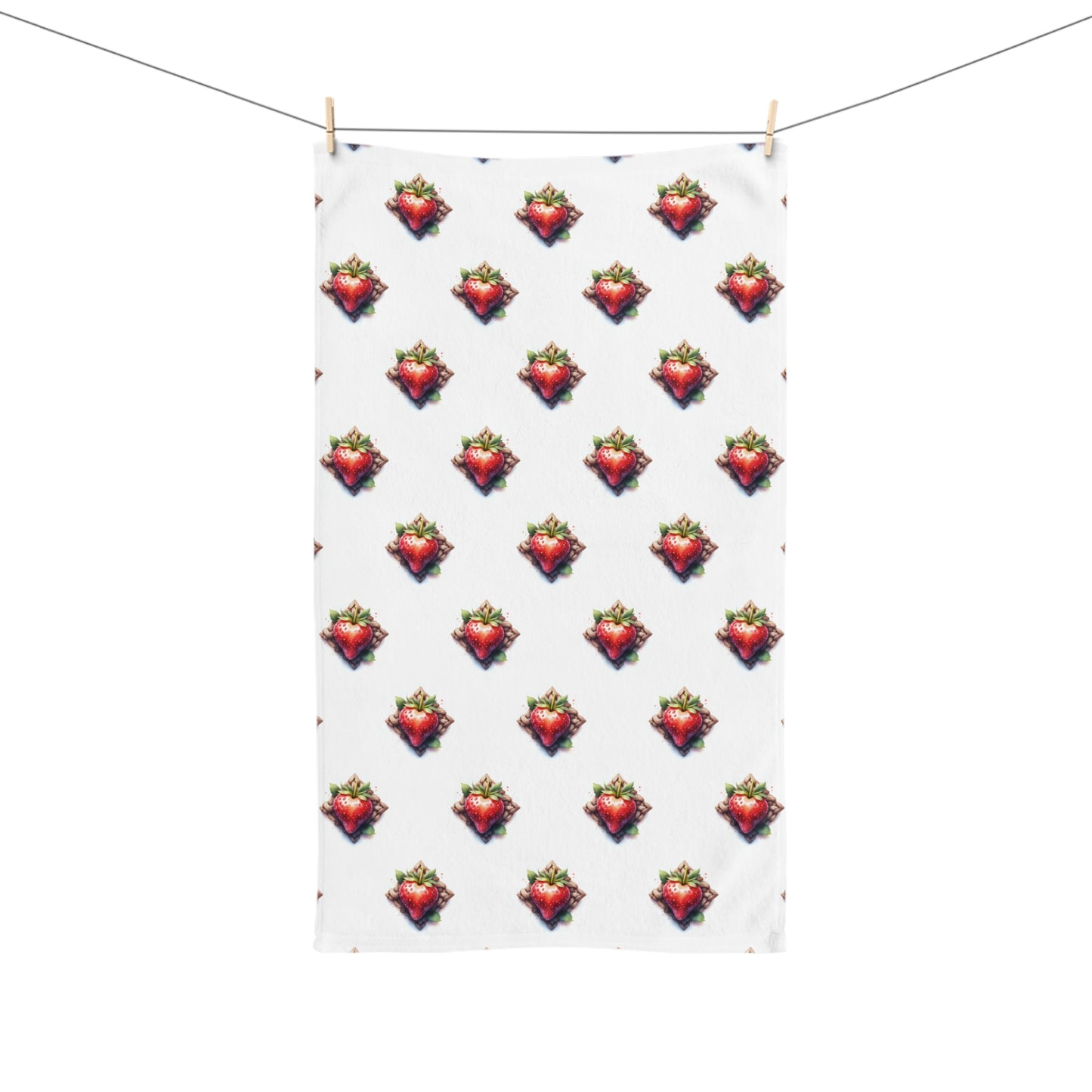 Strawberry Celtic Pattern Hand Towel | Kitchen Decor, Gift for Chefs, Summer Vibes, Farmhouse Style, Eco-Friendly Kitchen