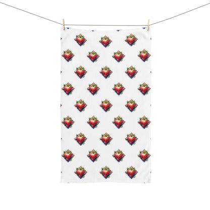 Strawberry Celtic Pattern Hand Towel | Kitchen Decor, Gift for Chefs, Summer Vibes, Farmhouse Style, Eco-Friendly Kitchen