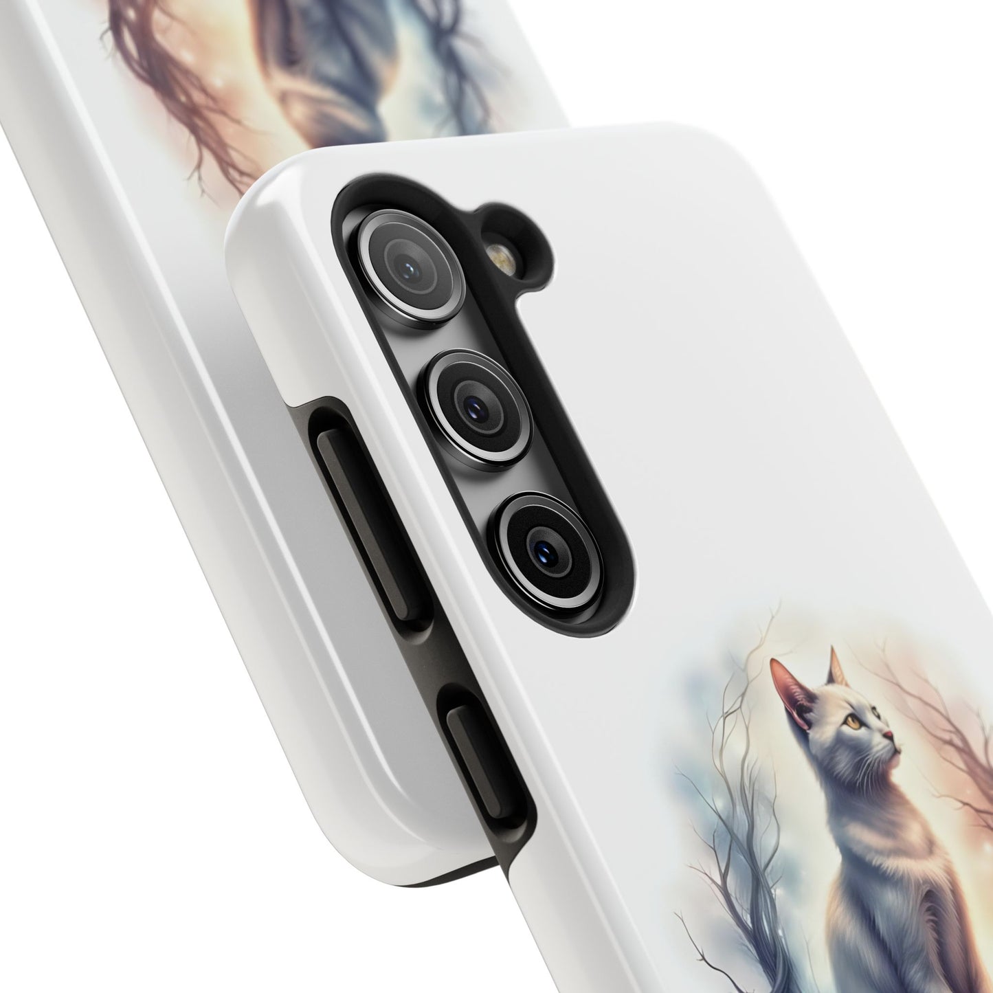 Artistic Cat Phone Case, Tough Phone Cases, Pet Lover Gift, Cat Lover Accessory, Unique Phone Cover, Protector Case