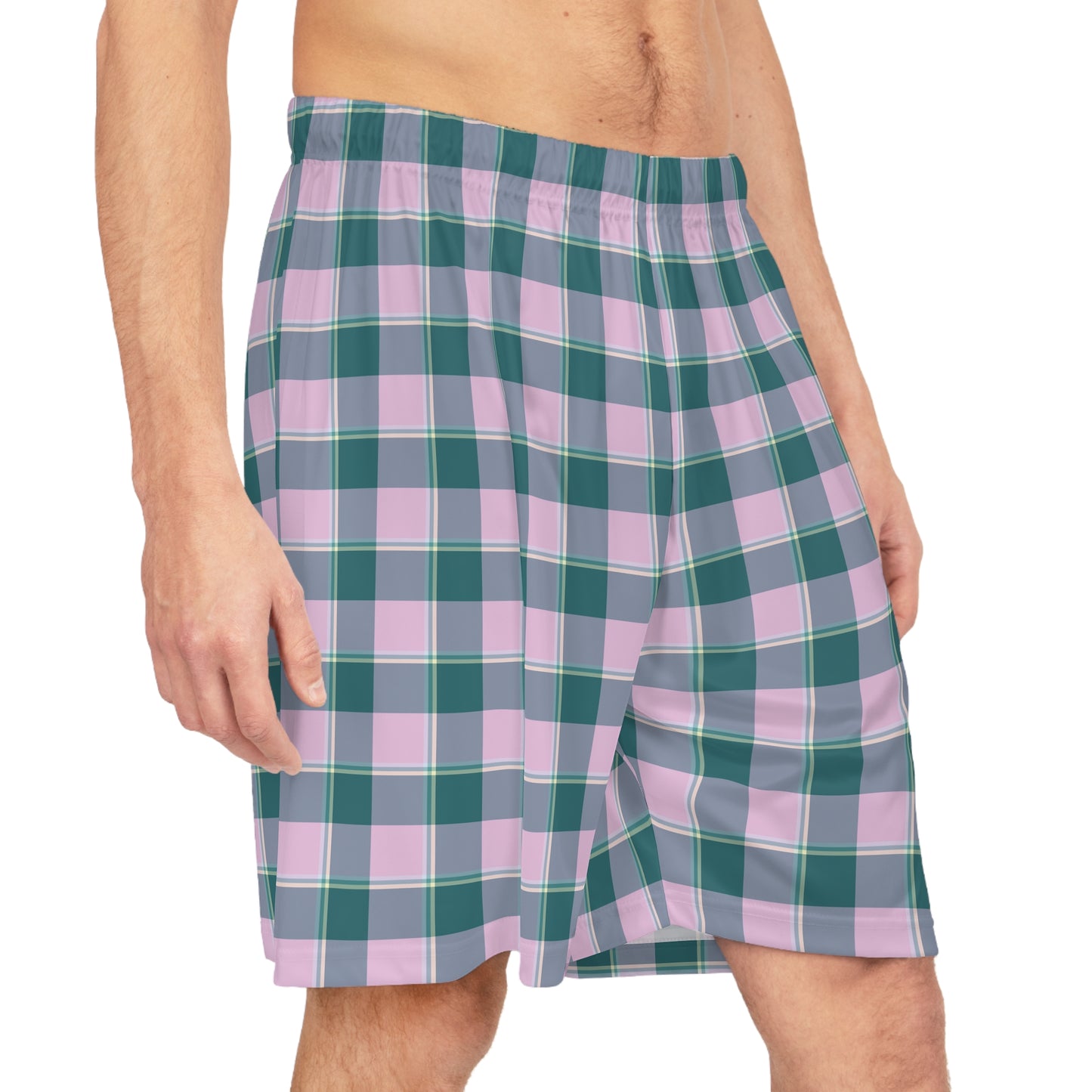 Ming and Melanie Plaid Basketball Shorts, Casual Activewear, Athletes, Lightweight Gym Shorts