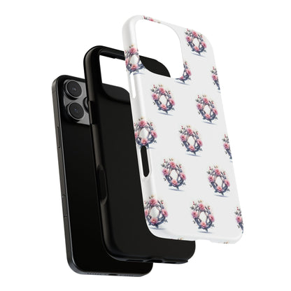 Floral Phone Case, Tough Cases for Women, Cute Celtic Knot Floral Design iPhone Cover, Gift for Her, Stylish Tech Accessories