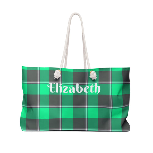 Personalized Plaid Weekender Bag, Stylish Travel Tote, Eco Friendly Overnight Bag, Custom Luggage Bag, Great for Weekend Getaways - Celtic Scents