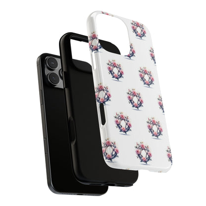 Floral Phone Case, Tough Cases for Women, Cute Celtic Knot Floral Design iPhone Cover, Gift for Her, Stylish Tech Accessories