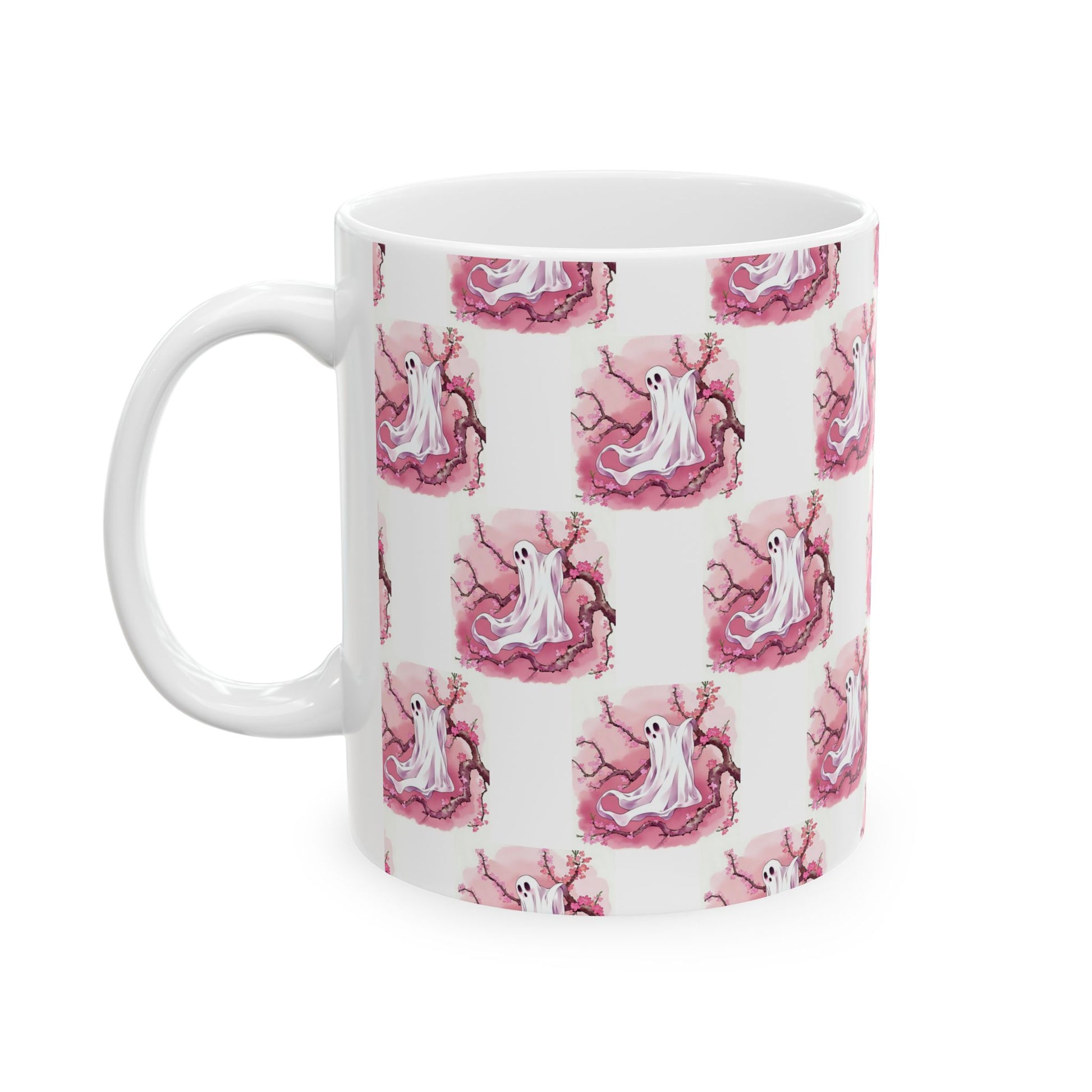 Whimsical Ghost Ceramic Mug - Perfect for Halloween, Coffee Lovers, Unique Gift, Cute Drinkware, Holiday Decor - Celtic Scents