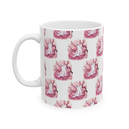 Whimsical Ghost Ceramic Mug - Perfect for Halloween, Coffee Lovers, Unique Gift, Cute Drinkware, Holiday Decor - Celtic Scents