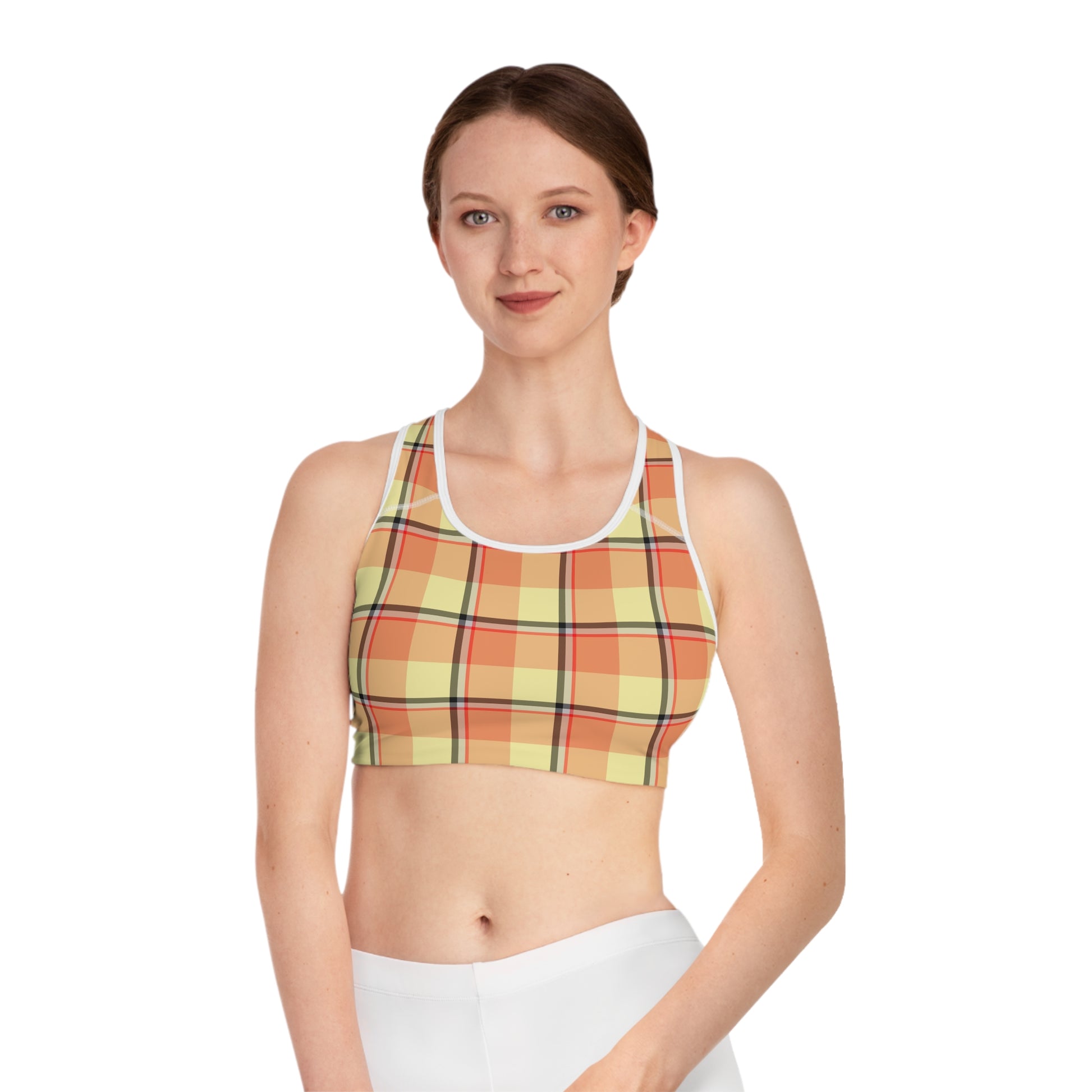 Plaid Sports Bra, Stylish Activewear for Fitness, Gym, Yoga, Running, Summer Workouts - Celtic Scents