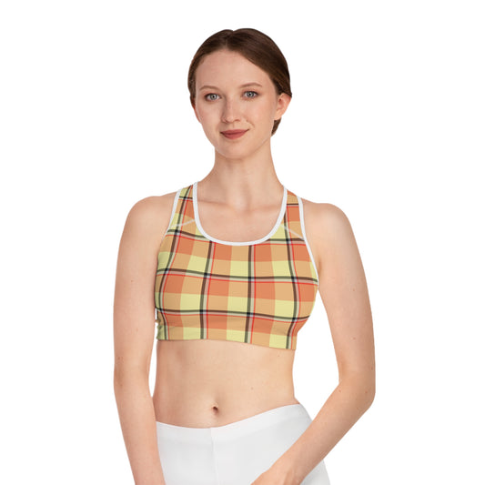 Plaid Sports Bra, Stylish Activewear for Fitness, Gym, Yoga, Running, Summer Workouts - Celtic Scents