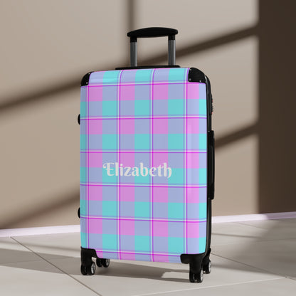 Personalized Plaid Suitcase, Custom Travel Luggage, Stylish Carry-On, Gift for Travelers, Airport Essentials - Celtic Scents