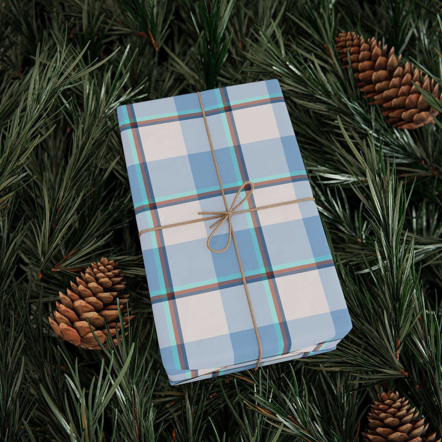 Blue Plaid Wrapping Paper, Gift Wrap for Birthdays, Holidays, Festivals, Eco-Friendly Packaging, Decorative Paper - Celtic Scents