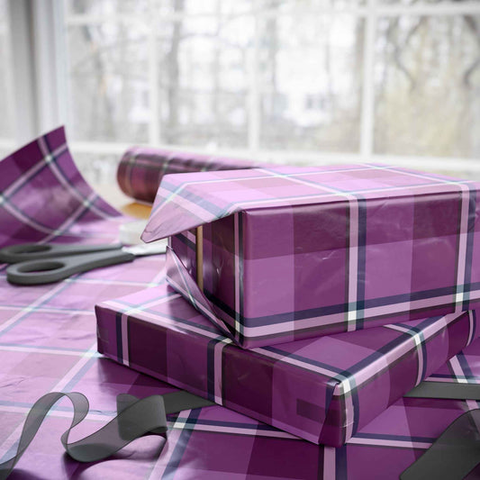 Chic Purple Wrapping Paper, Gift Wrap for Birthdays, Holidays, Special Occasions, Elegant Gift Decor