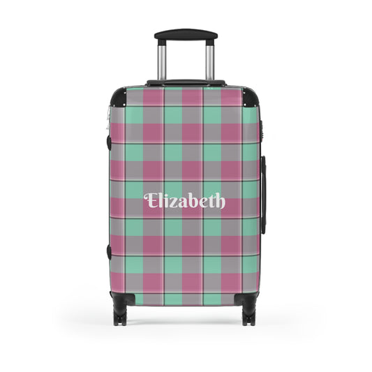 Personalized Travel Suitcase, Custom Luggage Bag, Plaid Carry-On, Unique Gift for Travelers, Stylish Vacation Essentials - Celtic Scents
