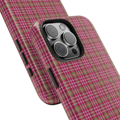 Stylish Tough Phone Cases - Protect Your Phone with Trendy Plaid Design, Gift for Her, Pink Plaid Design