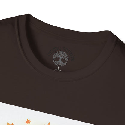 Autumn Tree Graphic T-Shirt, Fall Tee for Nature Lovers, Unisex Softstyle T-Shirt, Gift for Thanksgiving, Cozy Casual Wear - Celtic Scents