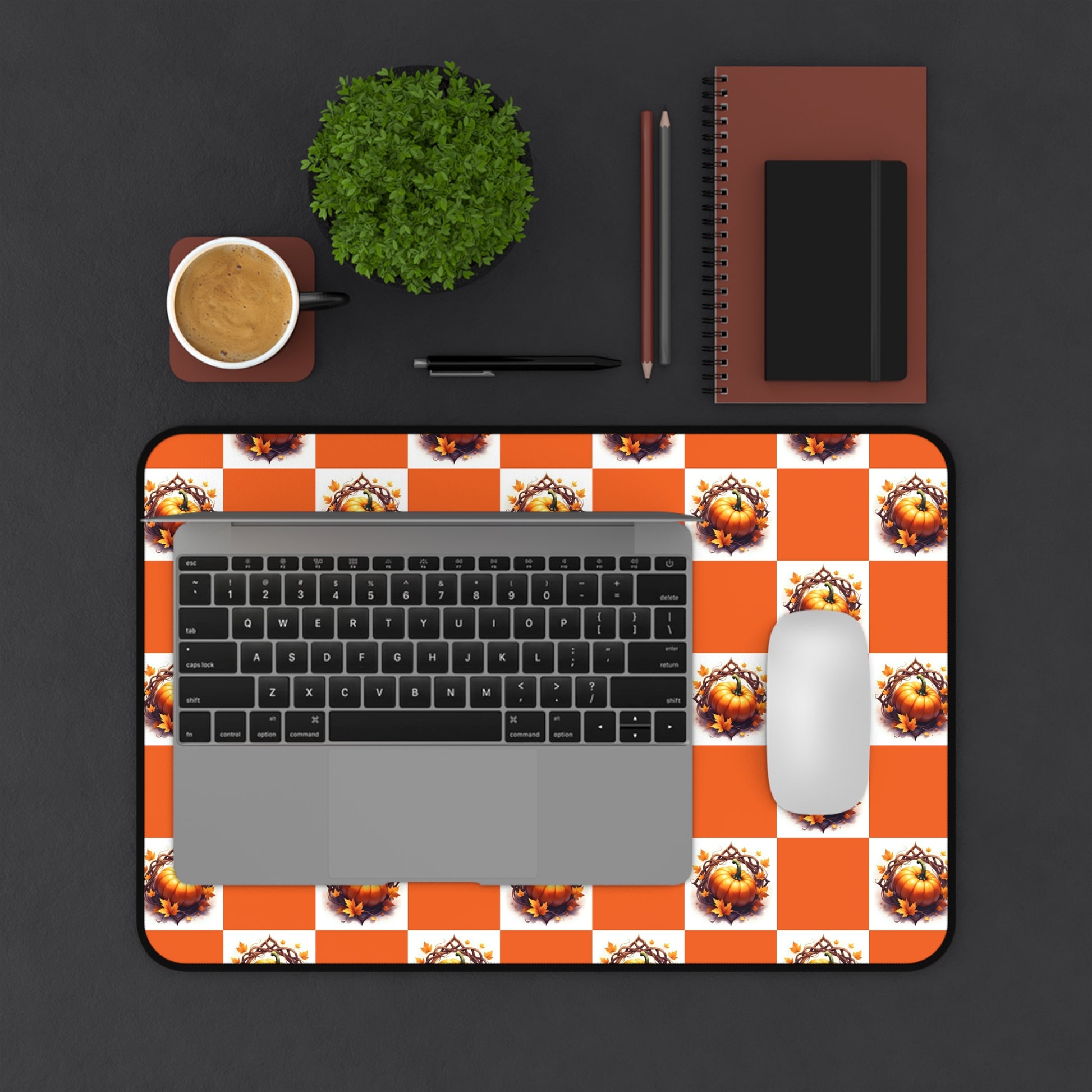 Vibrant Desk Mat with Pumpkin Design, Office Decor, Mousepad, Gift for Coworkers, Desk Accessories, Home Office - Celtic Scents
