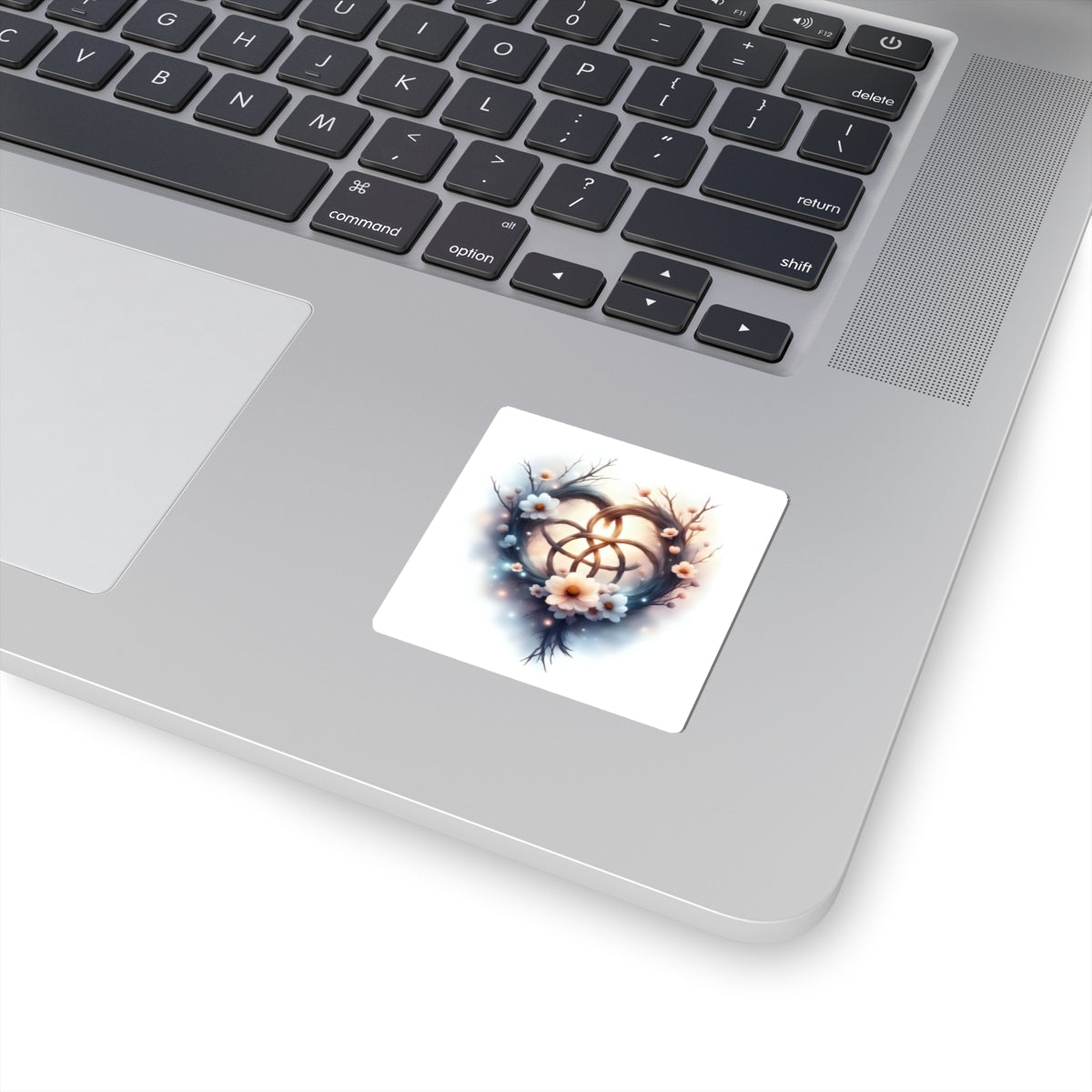 Romantic Floral Kiss-Cut Stickers, Heart Design with Flowers, Perfect for Laptop, Water Bottle, Gifts, Scrapbooking, Wedding Decor - Celtic Scents