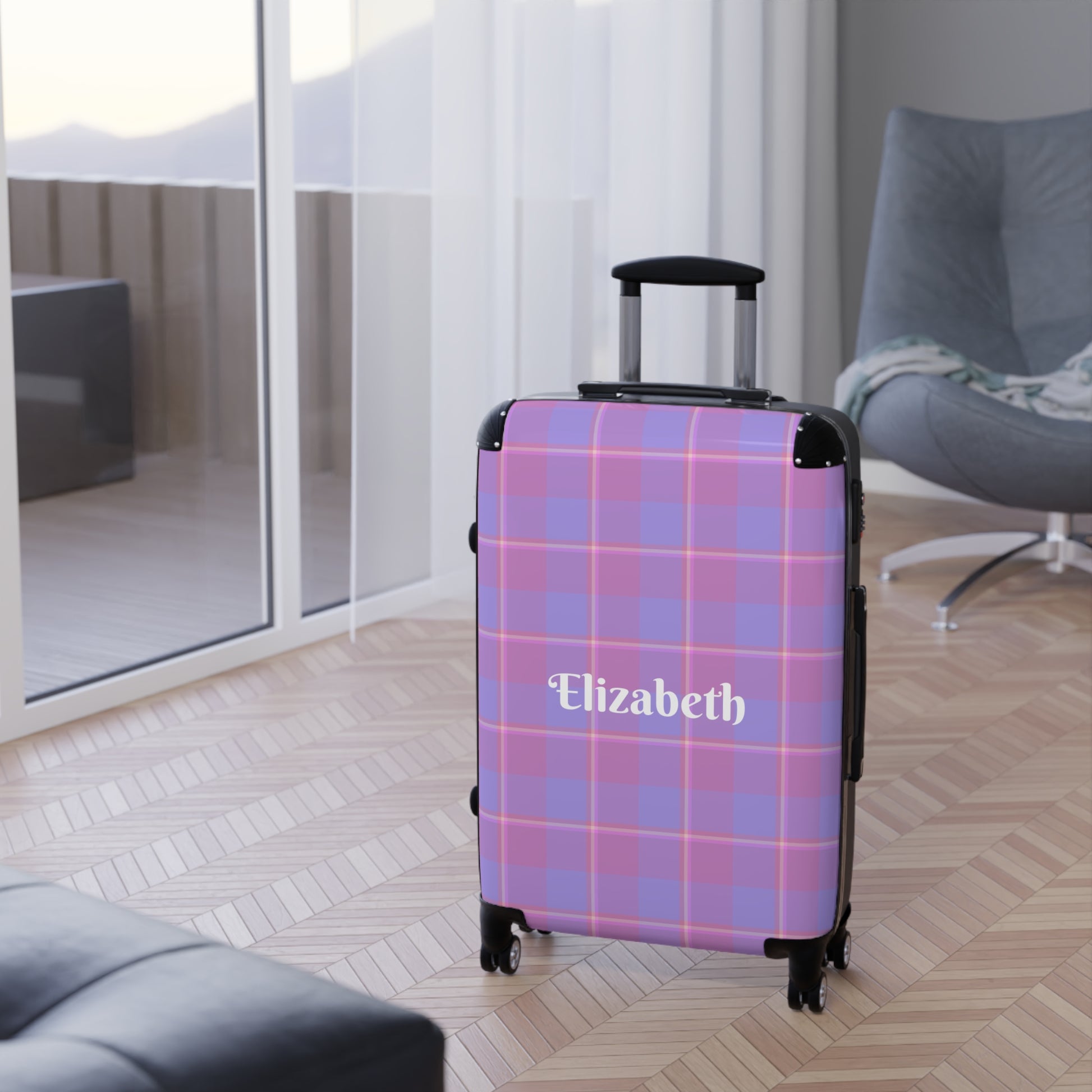 Personalized Travel Suitcase with Plaid Design, Custom Luggage, Stylish Suitcase, Travel Accessory, Unique Gift for Travelers, [...] - Celtic Scents