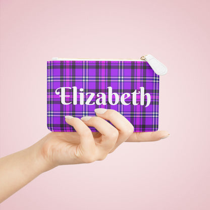 Personalized Plaid Mini Clutch Bag, Stylish Makeup Pouch, Fashion Accessory, Handbag Organizer, Gift for Her, Birthday, Holiday - Celtic Scents