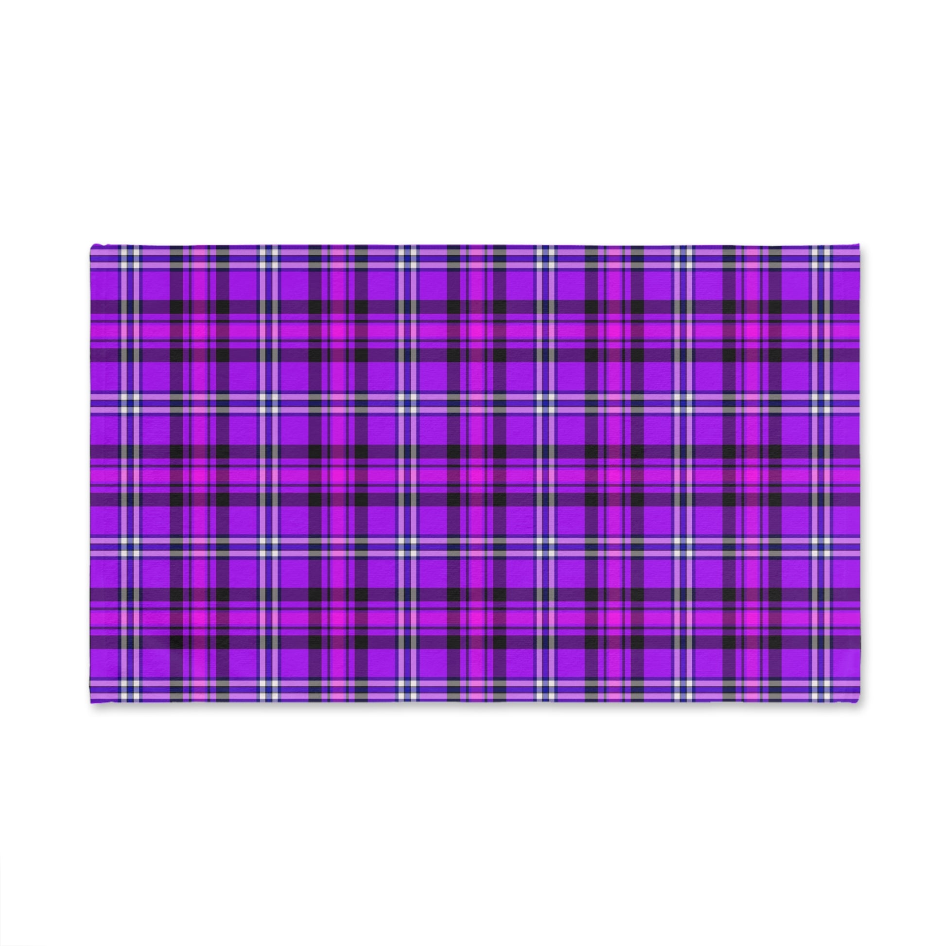 Purple Plaid Hand Towel, Vibrant Towel for Kitchen, Bathroom Decor, Perfect Gift - Celtic Scents