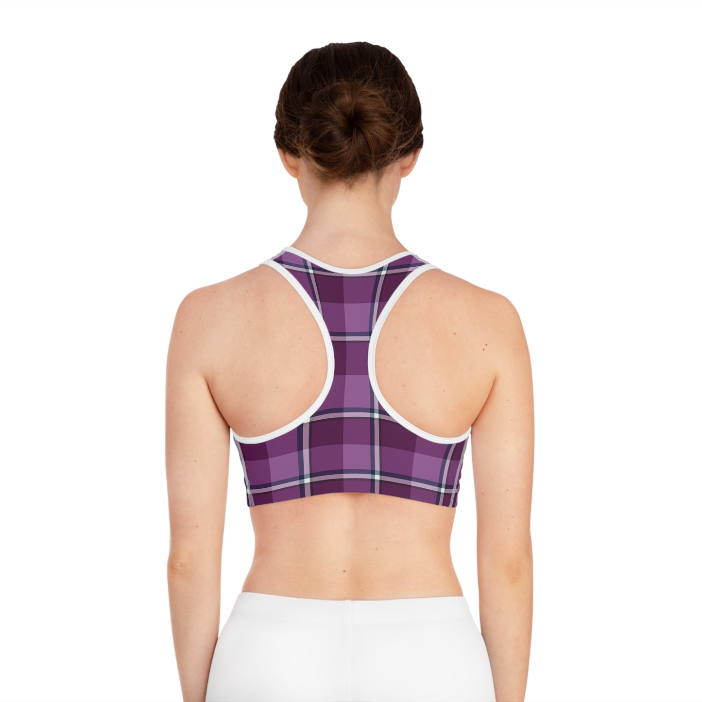 Plaid Pattern Sports Bra, Activewear Top, Workout Gear, Yoga Bra, Fitness Apparel, Trendy Athleisure, Gifts for Her - Celtic Scents
