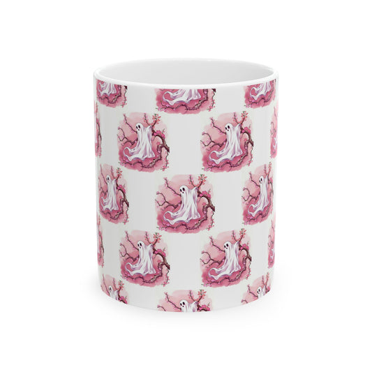 Whimsical Ghost Ceramic Mug - Perfect for Halloween, Coffee Lovers, Unique Gift, Cute Drinkware, Holiday Decor - Celtic Scents