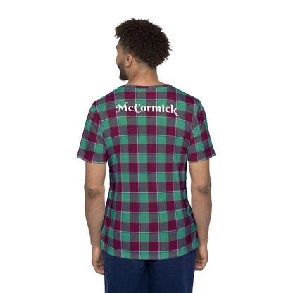 Plaid Sports Jersey for Men, Personalized Athletic Tee, Casual Sportswear