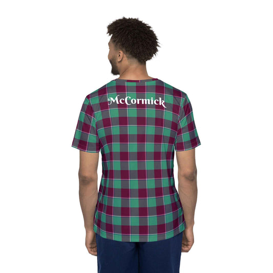 Plaid Sports Jersey for Men, Personalized Athletic Tee, Casual Sportswear