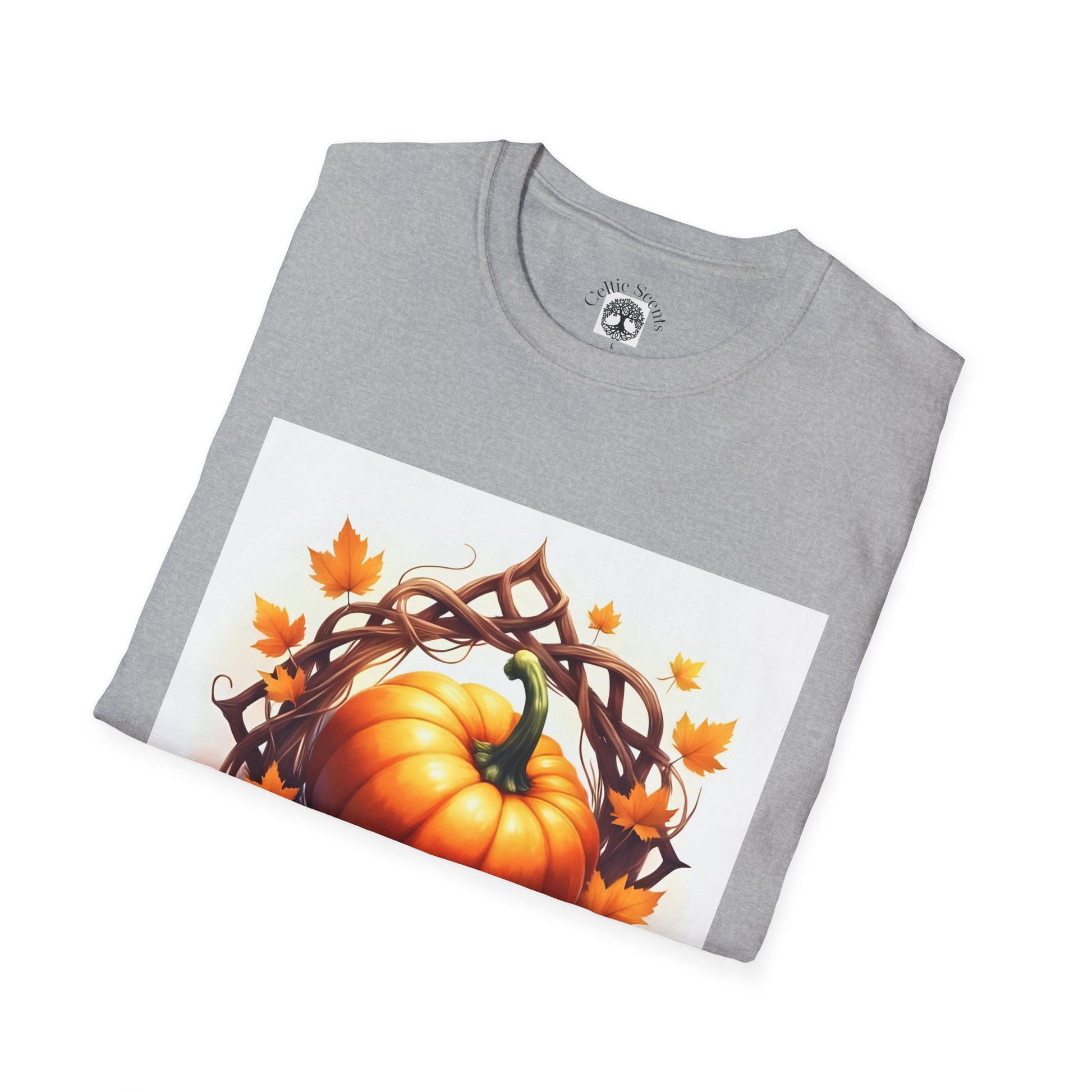 Autumn Pumpkin T-Shirt, Fall Tee, Halloween Shirt, Harvest Apparel, Thanksgiving Gift, Cozy Unisex Top - Celtic Scents