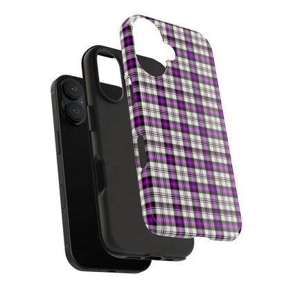 Stylish Tough Phone Case, Purple Plaid Protective Cover, Cute Gift for Teens, Cell Phone Accessory, Trendy Tech