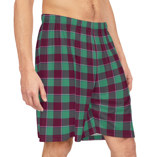 Plaid Basketball Shorts, Comfortable Athletic Wear, Sports Lounge Shorts, Casual Summer Apparel, Perfect for Gifts or Fitness - Celtic Scents
