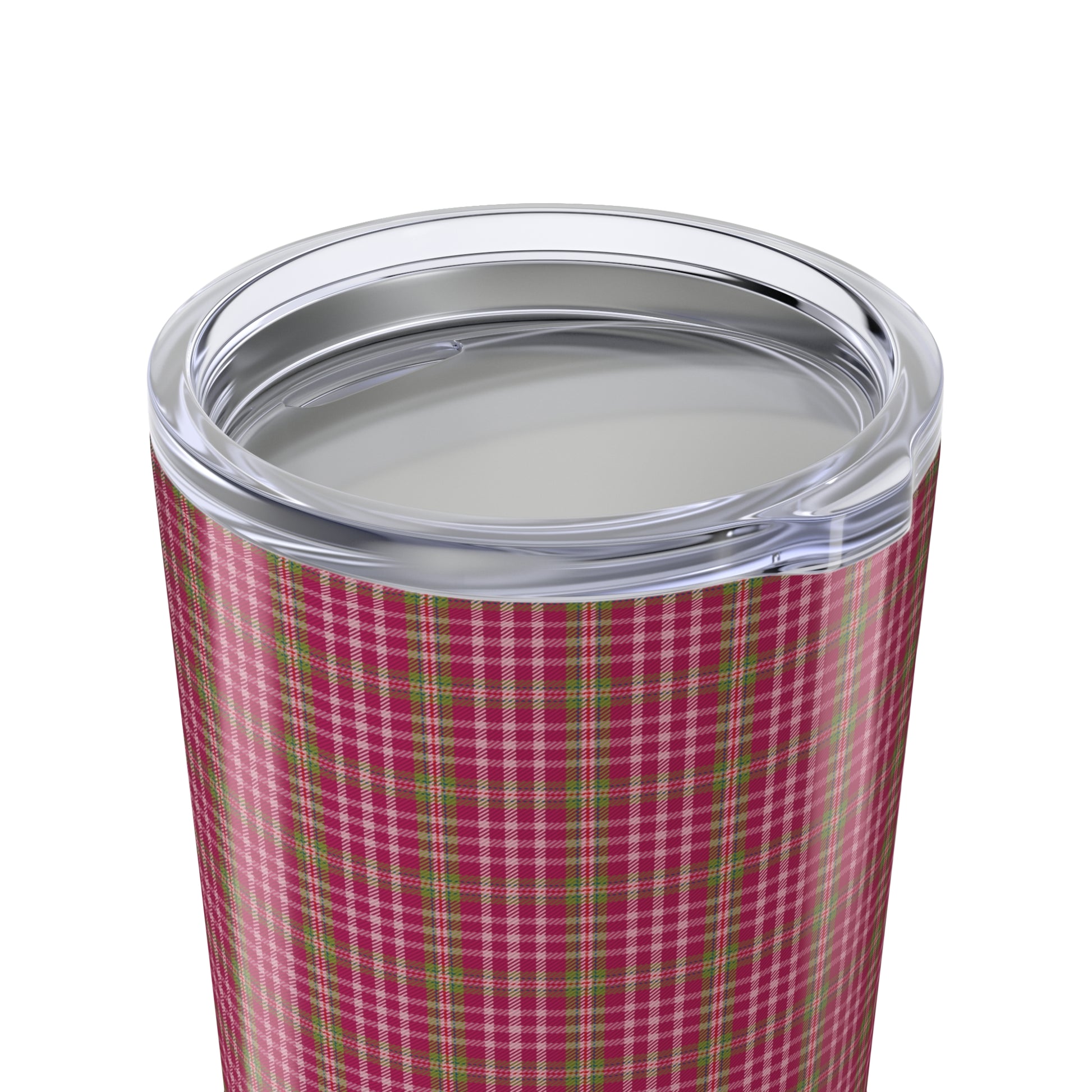 Cozy Pink Plaid Tumbler 20oz - Stylish Travel Mug for Hot & Cold Beverages, Perfect Gift for Fall, Coffee Lovers, Home Decor, Outdoor Adventures - Celtic Scents