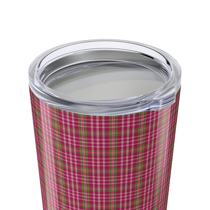 Cozy Pink Plaid Tumbler 20oz - Stylish Travel Mug for Hot & Cold Beverages, Perfect Gift for Fall, Coffee Lovers, Home Decor, Outdoor Adventures - Celtic Scents