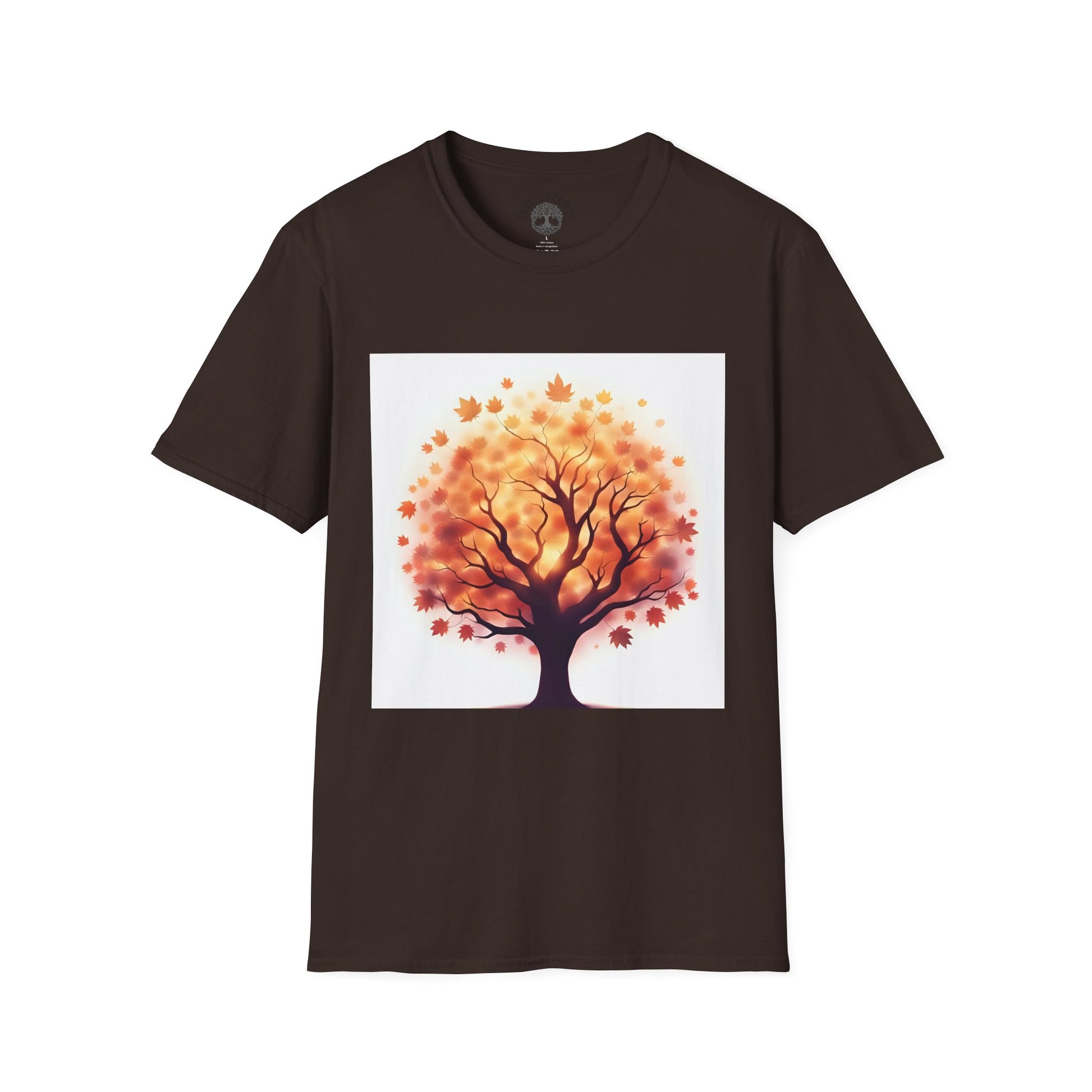 Autumn Tree Graphic T-Shirt, Fall Tee for Nature Lovers, Unisex Softstyle T-Shirt, Gift for Thanksgiving, Cozy Casual Wear - Celtic Scents