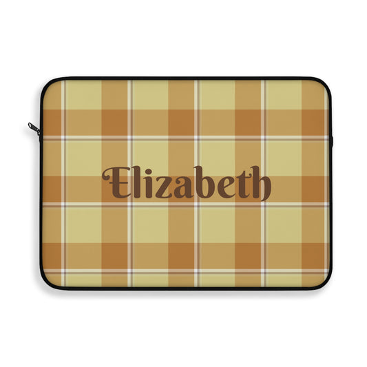 Personalized Plaid Laptop Sleeve, Custom Tech Case, Stylish Computer Cover - Celtic Scents