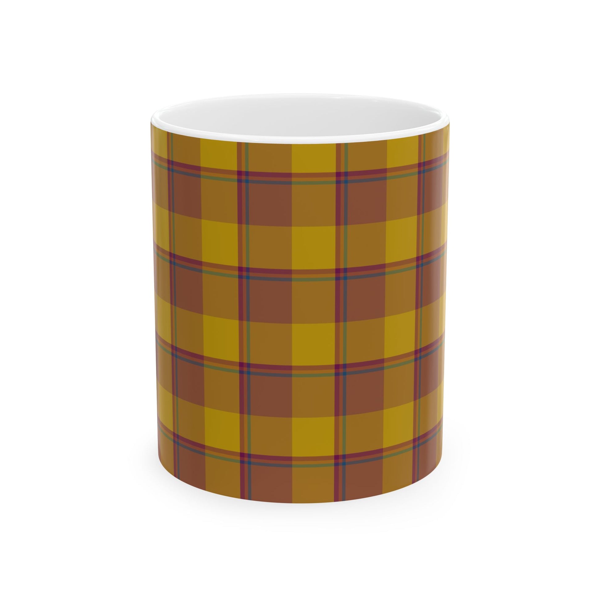 Autumn Plaid Ceramic Mug, 11 oz and 15 oz Sizes, Perfect for Coffee Lovers, Gift Ideas, Holidays, Birthdays - Celtic Scents