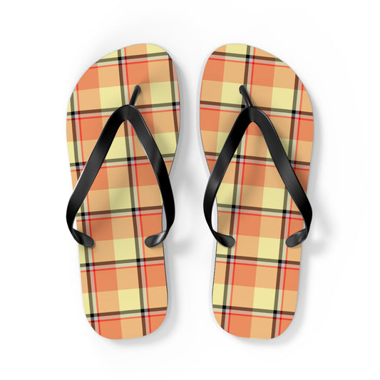 Stylish Plaid Flip Flops for Summer, BeachFootwear, Vacation Sandals, Casual Slip-On Shoes - Celtic Scents