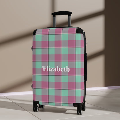 Personalized Travel Suitcase, Custom Luggage Bag, Plaid Carry-On, Unique Gift for Travelers, Stylish Vacation Essentials - Celtic Scents