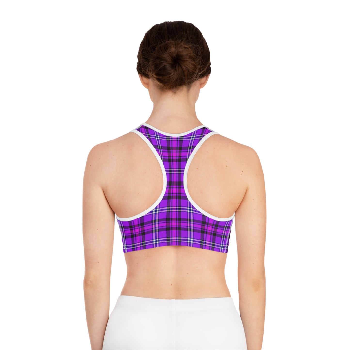 Vibrant Plaid Sports Bra for Active Lifestyles, Comfortable Workout Gear, Perfect for Yoga, Gym, Running, Fitness Fashion - Celtic Scents