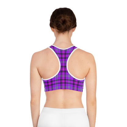 Vibrant Plaid Sports Bra for Active Lifestyles, Comfortable Workout Gear, Perfect for Yoga, Gym, Running, Fitness Fashion - Celtic Scents