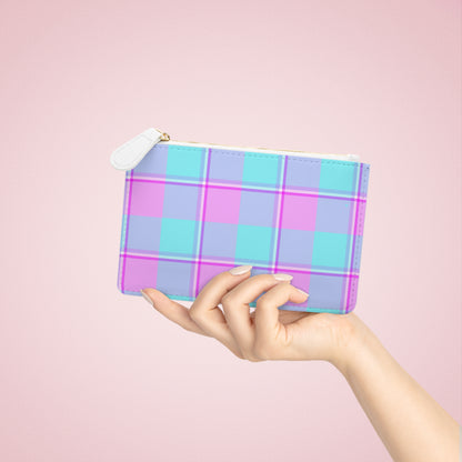 Personalized Mini Clutch Bag in Pastel Plaid, Fashion Accessory, Gift for Her, Stylish Organizer, Birthday Gift, Summer Essentials - Celtic Scents
