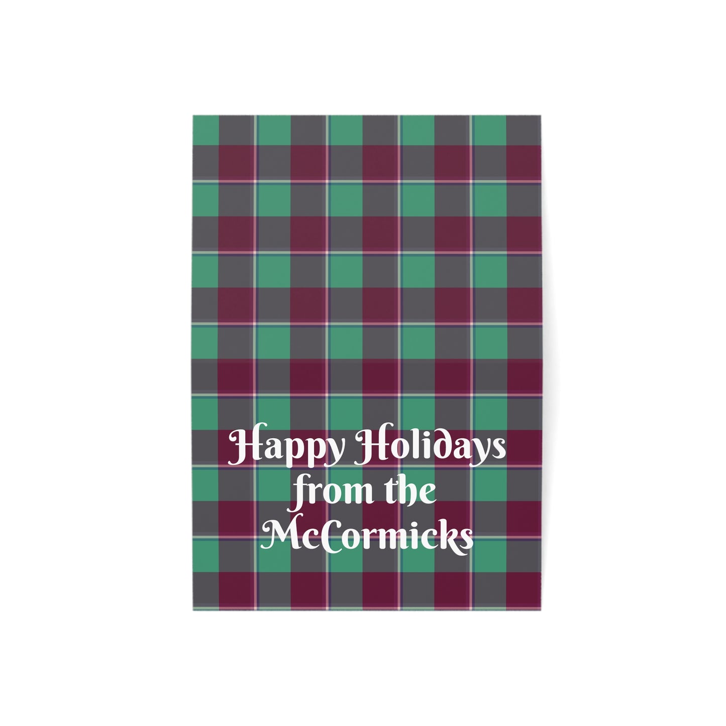 Plaid Holiday Greeting Cards, Customizable, Festive Wishes, Perfect for Christmas, Thanksgiving, Family Celebrations, 1-50 Packs - Celtic Scents