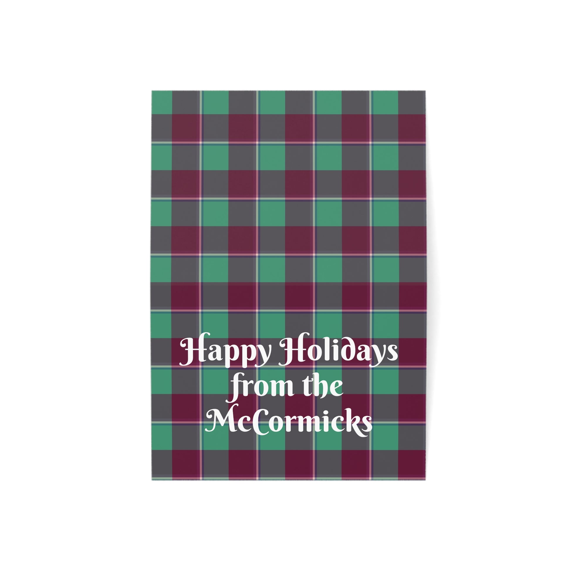 Plaid Holiday Greeting Cards, Customizable, Festive Wishes, Perfect for Christmas, Thanksgiving, Family Celebrations, 1-50 Packs - Celtic Scents